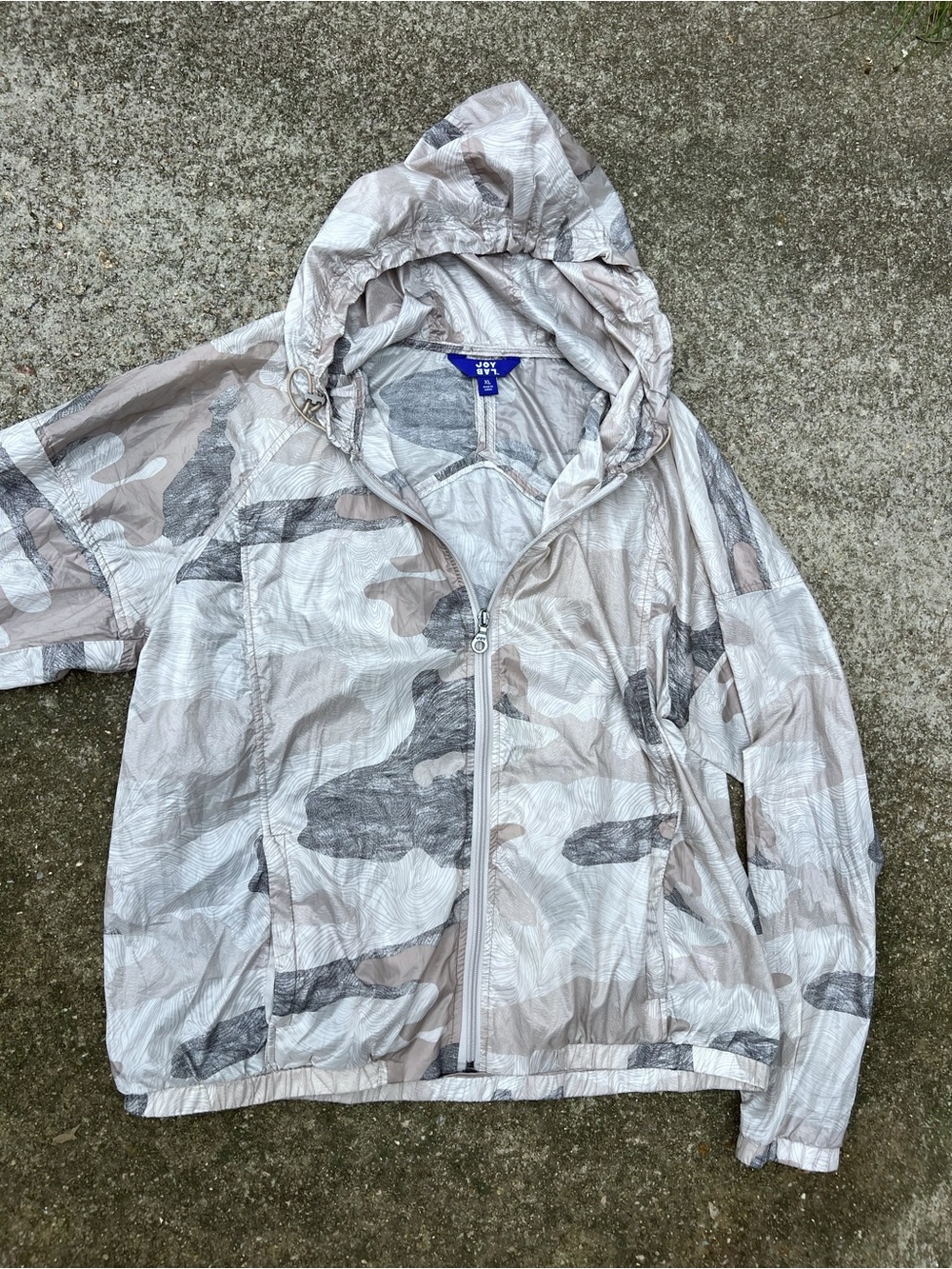 JoyLab Camo Zip Up Windbreaker Rain Jacket Hooded Lightweight Size XL - Picture 5 of 6